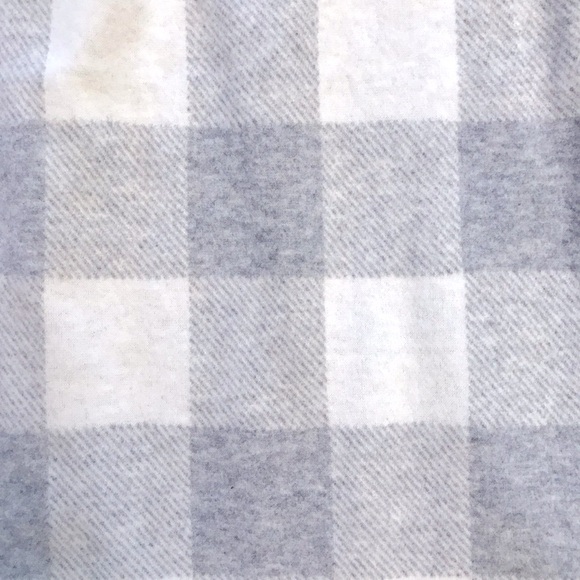 Cozy Fleece Buffalo Plaid Shirt Womens Plus Size XXL 2XL Grey White Stretch - Picture 8 of 10